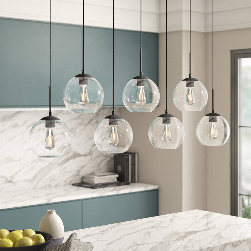 Mercury Row® Snead 7 Light Cluster Globe Pendant with Glass Accents